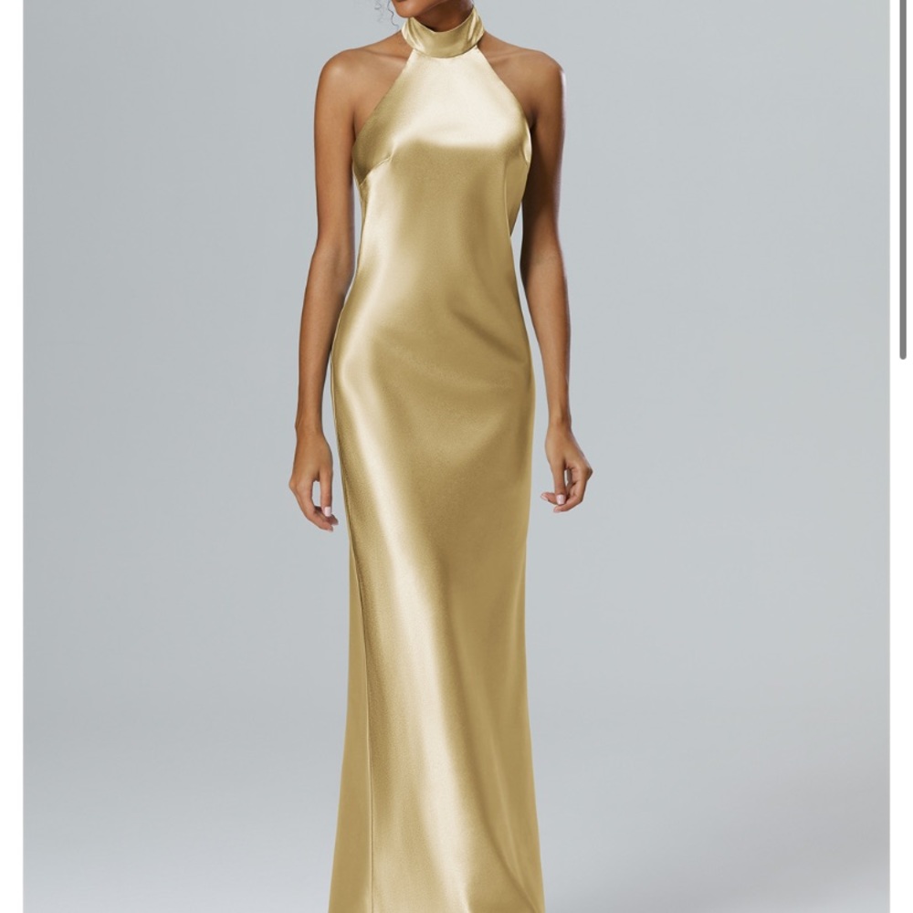 Halter Neckline Satin Dress